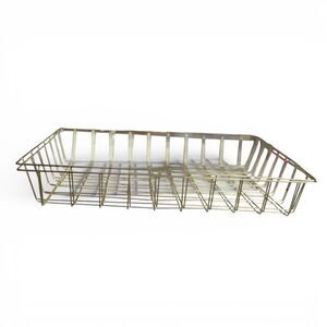Brand New Gold Wire Paper Desk Organizer Basket Set of 2